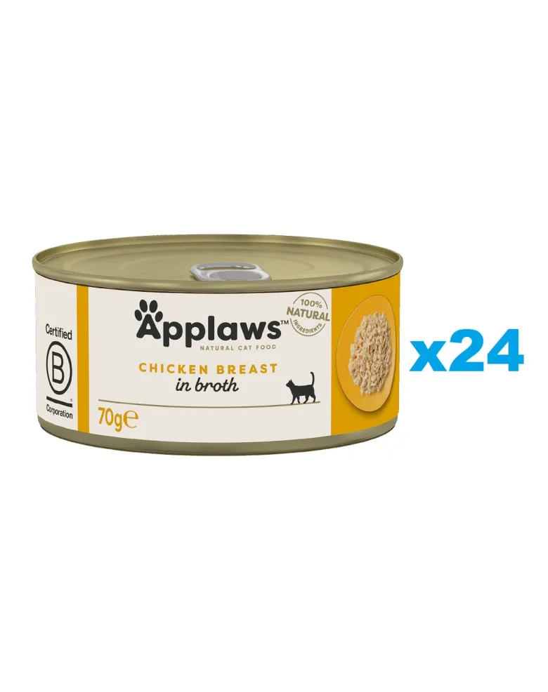 APPLAWS Cat Adult Chicken Breast in Broth petto di pollo in brodo 24 x 70g