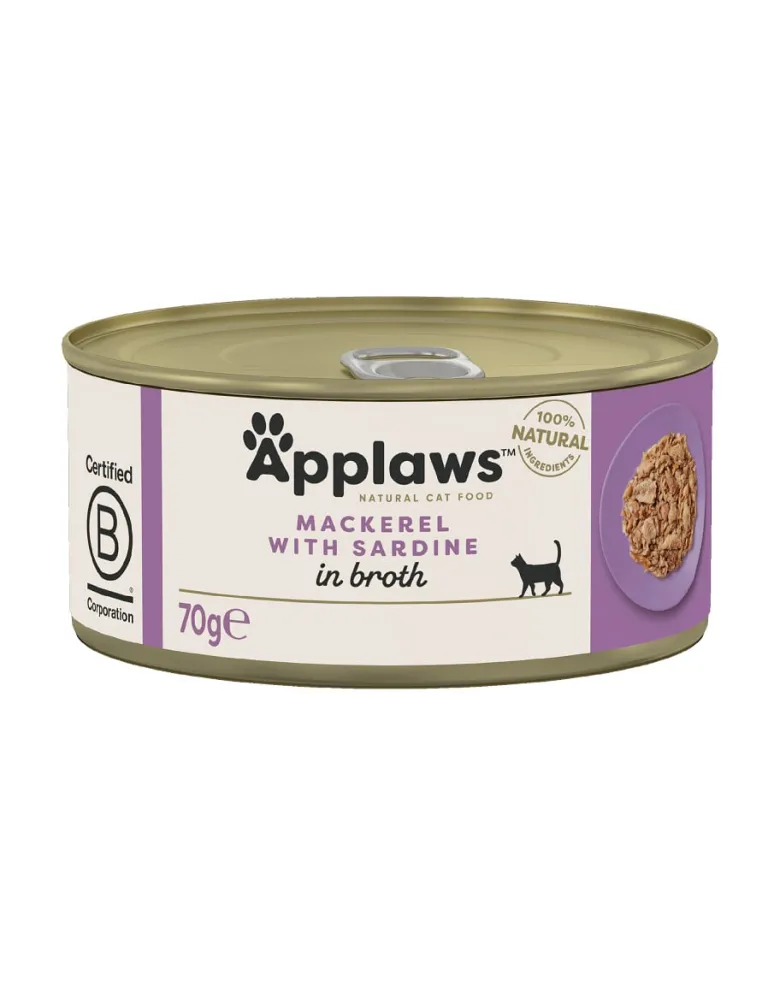 APPLAWS Cat Adult Mackerel with Sardine in Broth sgombri e sardine in brodo 24 x 70g