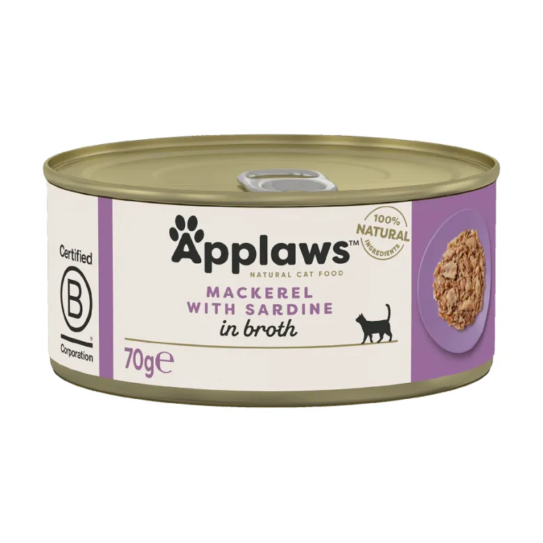 APPLAWS Cat Adult Mackerel with Sardine in Broth sgombri e sardine in brodo 24 x 70g