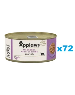 APPLAWS Cat Adult Mackerel with Sardine in Broth sgombri e sardine in brodo 72 x 70g