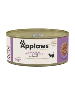 APPLAWS Cat Adult Mackerel with Sardine in Broth sgombri e sardine in brodo 6 x 156g