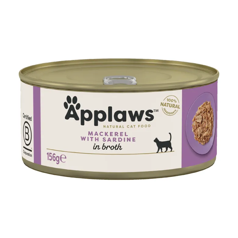 APPLAWS Cat Adult Mackerel with Sardine in Broth sgombri e sardine in brodo 6 x 156g