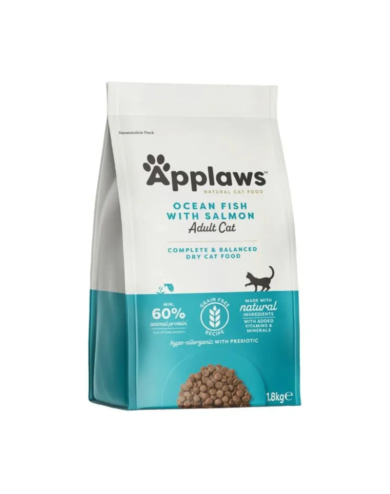 APPLAWS Cat Adult ocean fish and salmon 5,4 kg (3x1,8 kg) pesce oceanico e salmone per gatti adulti