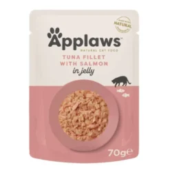 APPLAWS Cat Adult Pouch Tuna Fillet with Salmon in Jelly filetto di tonno con salmone in gelatina 16 x 70g