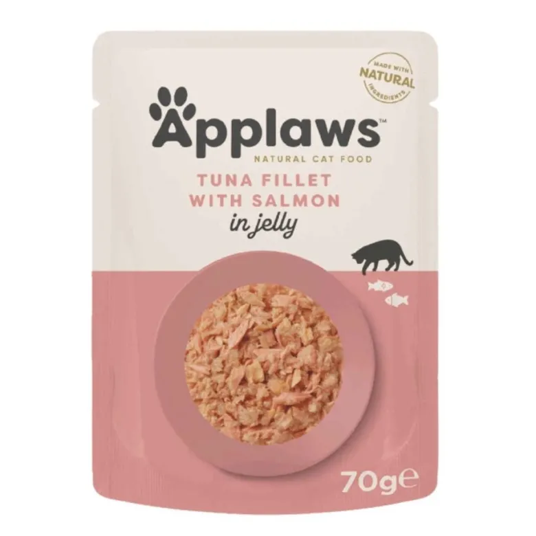 APPLAWS Cat Adult Pouch Tuna Fillet with Salmon in Jelly filetto di tonno con salmone in gelatina 16 x 70g