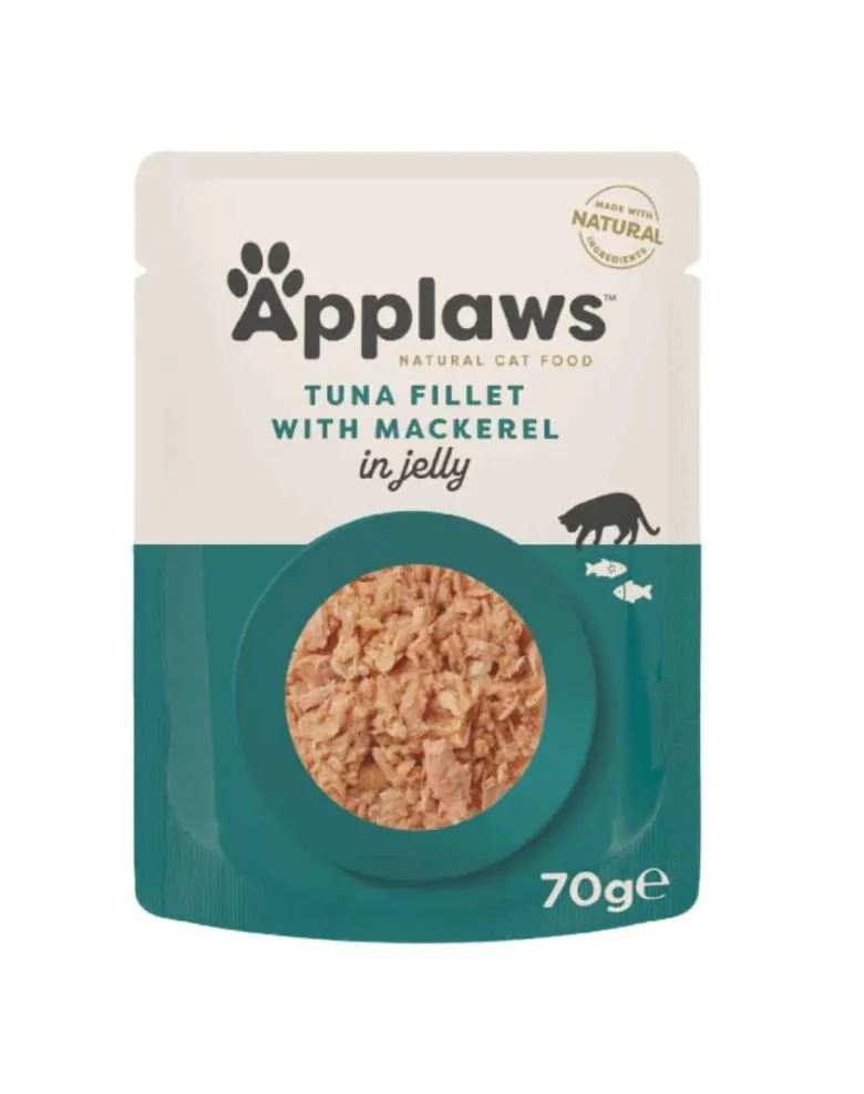 APPLAWS Cat Adult Pouch Tuna with Mackerel in Jelly filetto di tonno con sgombro in gelatina 16 x 70g