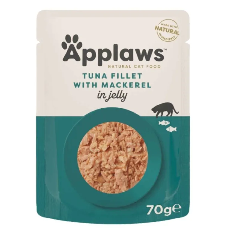 APPLAWS Cat Adult Pouch Tuna with Mackerel in Jelly filetto di tonno con sgombro in gelatina 16 x 70g