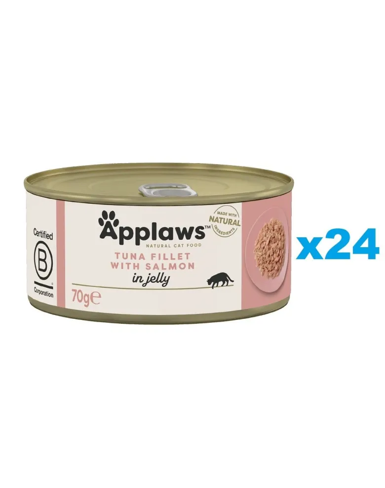 APPLAWS Cat Adult Tuna Fillet with Salmon in Jelly tonno e salmone in gelatina 24 x 70g