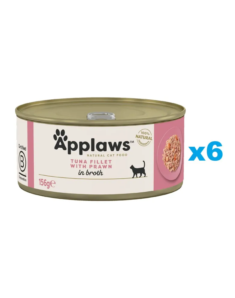 APPLAWS Cat Adult Tuna with Prawn in Broth tonno e gamberi in brodo 6 x 156g