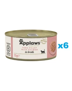 APPLAWS Cat Adult Tuna with Salmon in Broth tonno con salmone in brodo 6 x 70g