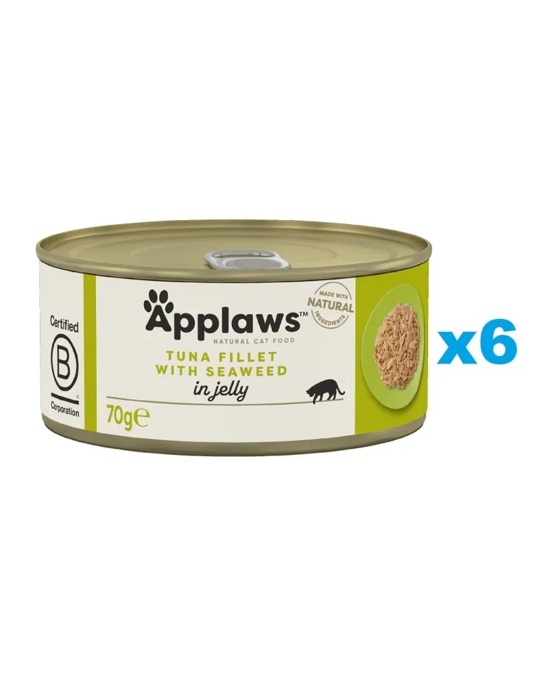 APPLAWS Cat Adult Tuna with Seaweed in Jelly tonno con alghe in gelatina 6 x 70g