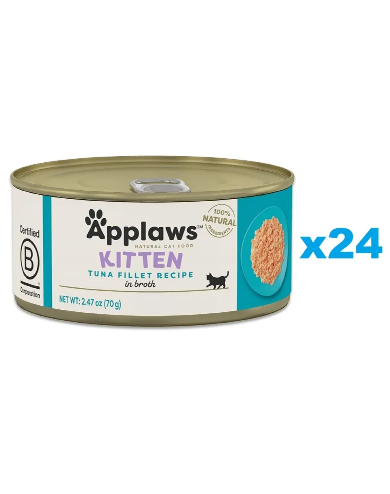 APPLAWS Cat Kitten Tuna in Broth con tonno in brodo per gattini 24 x 70g