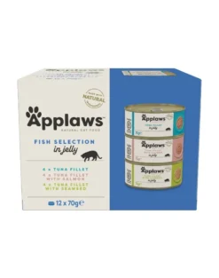 APPLAWS Cat Tin Fish Selection in Jelly Multipack 12x70g cibo umido con pesce in gelatina per gatti