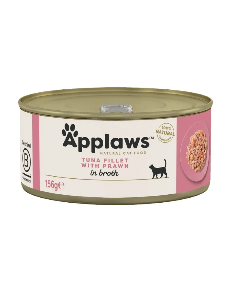 APPLAWS Cibo umido per gatti Tonno e gamberetti 156g