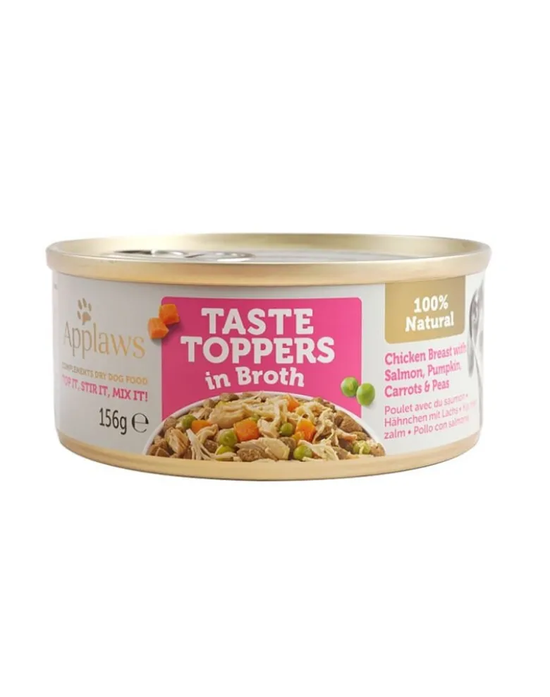 APPLAWS Taste Toppers Petto di pollo, salmone e zucca in brodo 156g