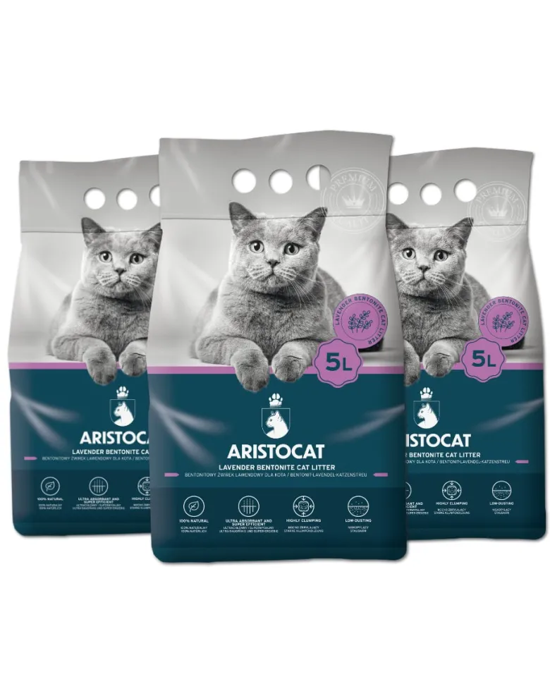 ARISTOCAT Lettiera in bentonite alla lavanda 15l (3x5l)