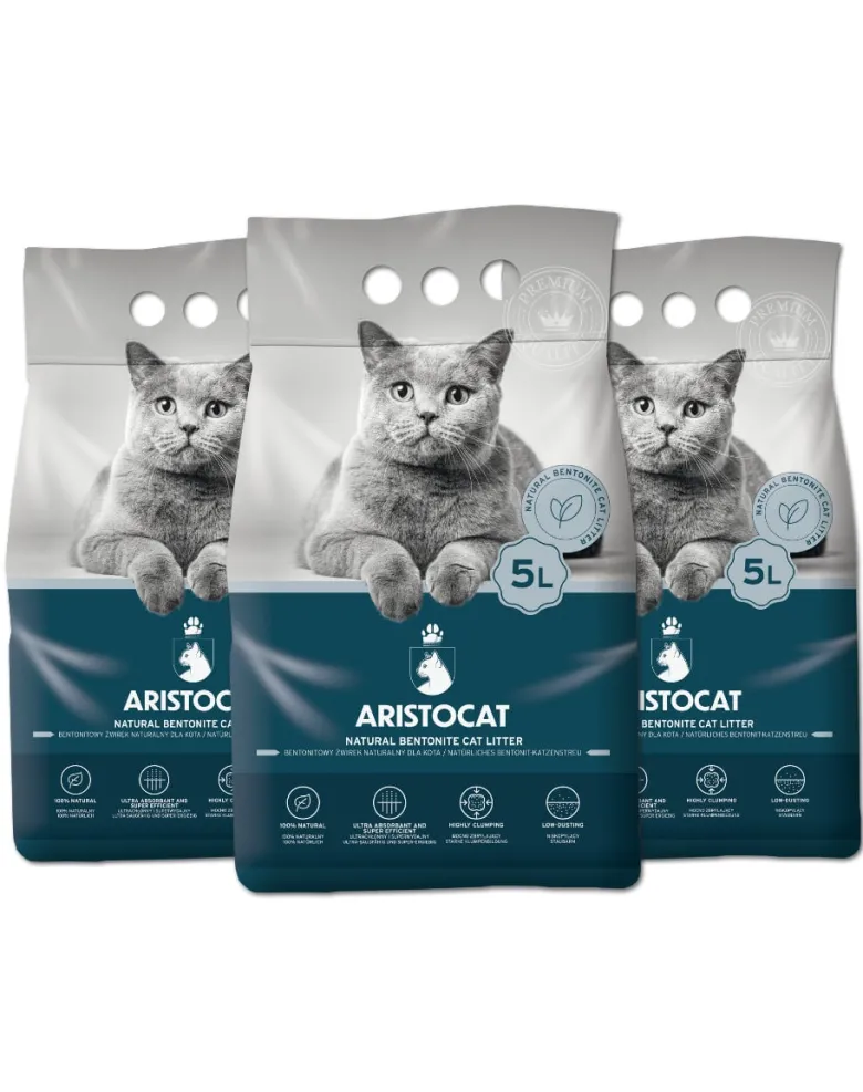 ARISTOCAT Lettiera in bentonite naturale 15l (3x5l)