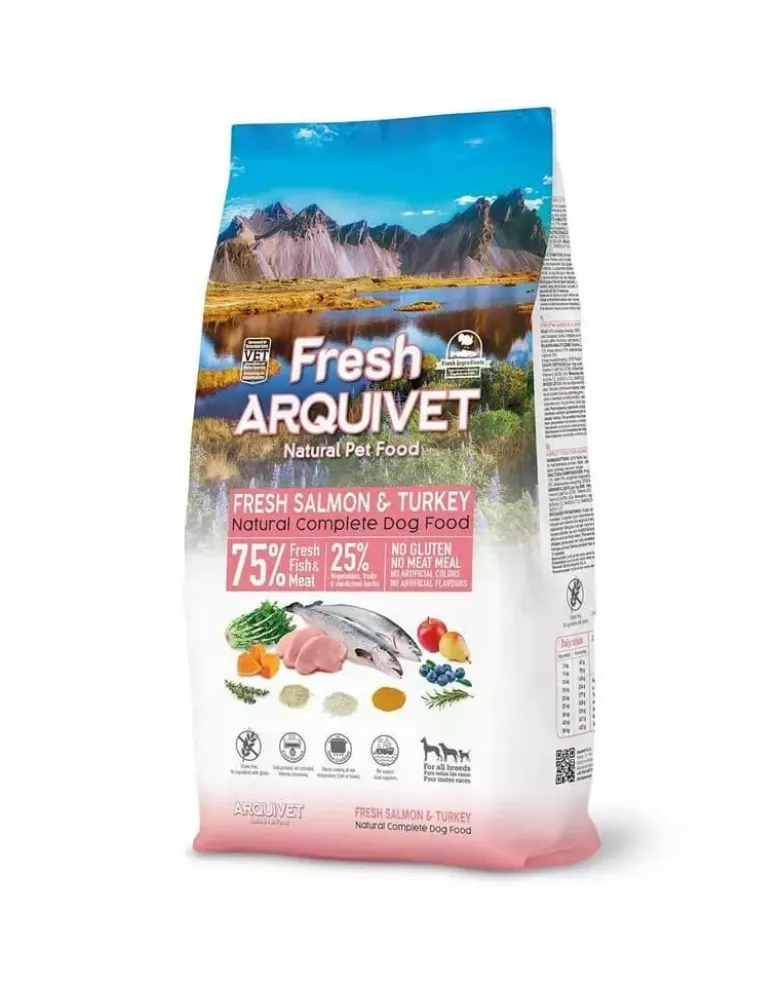 ARQUIVET Fresh Crocchette semi-umide per cani salmone e tacchino 10 kg