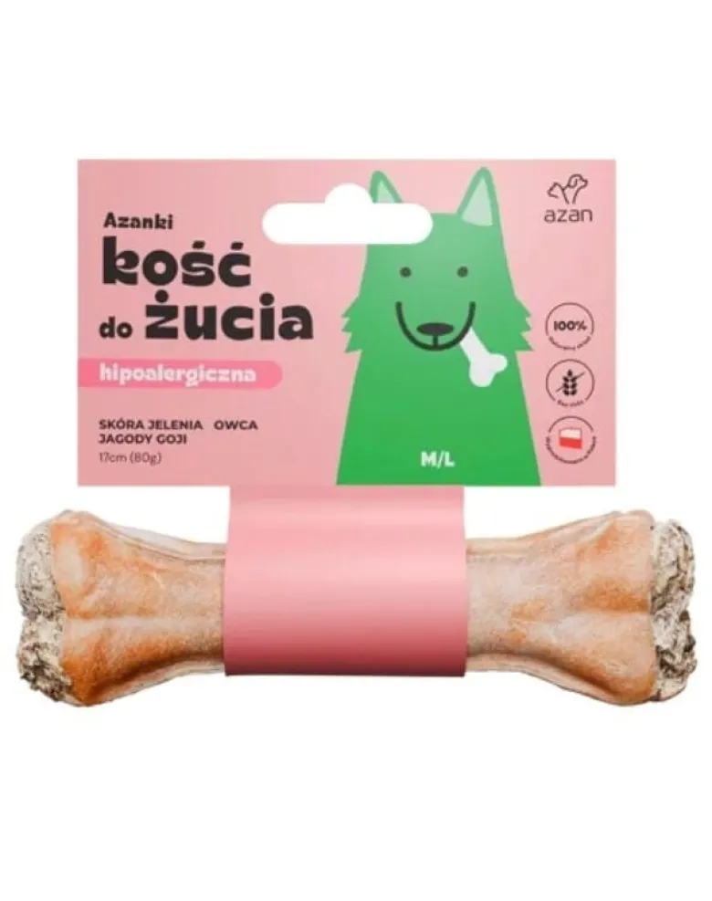 AZANKI Ossa di cervo per cani M/L 17cm
