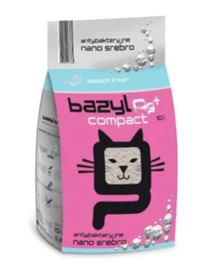 BAZYL Ag+ Compact Fresh 10 L Lettiera bentonitica profumata con nano argento per gatti