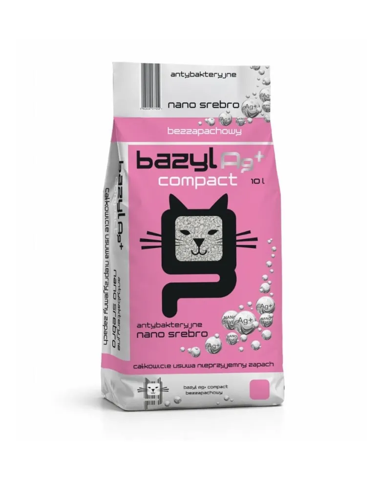 BAZYLAg+ Compact 10l lettiera in bentonite inodore con ioni d'argento