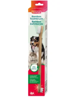 BEAPHAR Bamboo Toothbrush spazzolino da denti in bambù a doppia faccia per cani e gatti