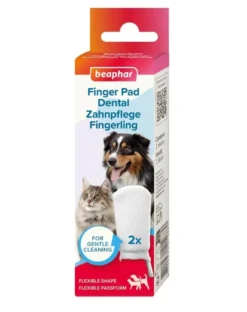 BEAPHAR Finger Pad Dental 2 pezzi spazzolina da dito per la pulizia dei denti di cani e gatti