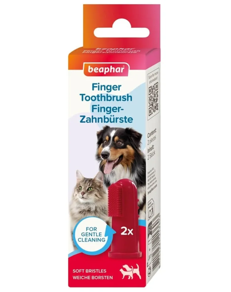BEAPHAR Finger Toothbrush spazzolino da denti a dito per cani e gatti