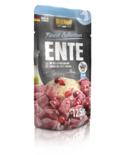 BELCANDO Cibo umido per cani riso anatra mirtilli 125 g