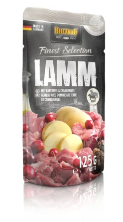 BELCANDO Finest Selection Agnello, patate e mirtilli rossi 24 x 125g cibo umido per cani