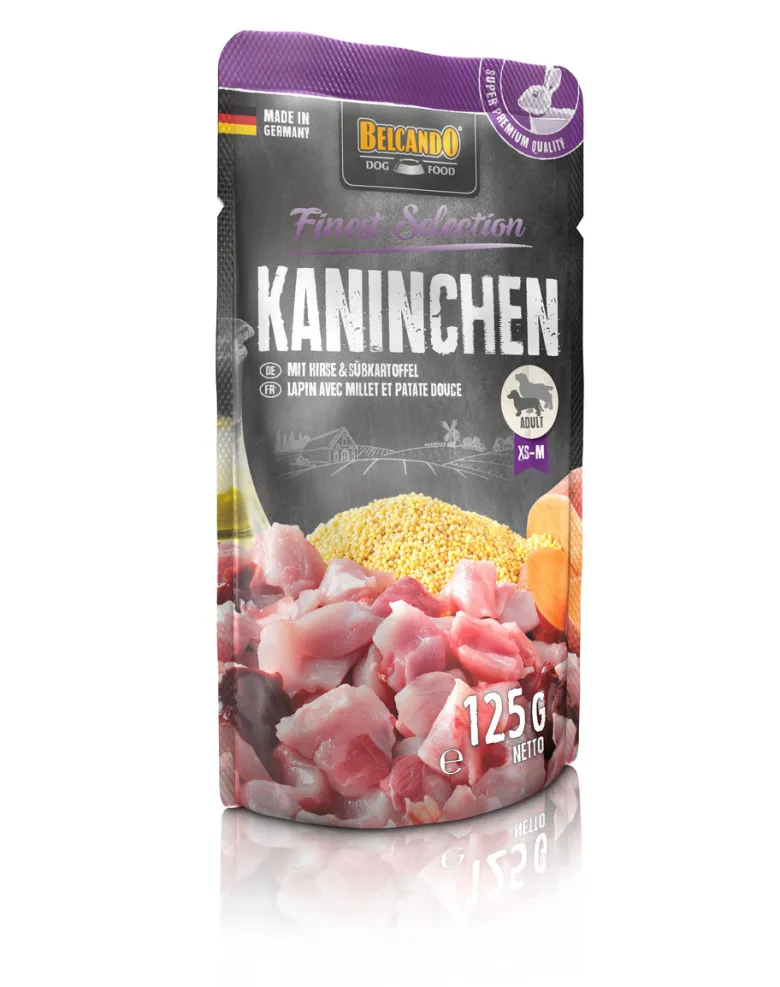 BELCANDO Finest Selection Coniglio, miglio e patate 125 g di cibo umido per cani