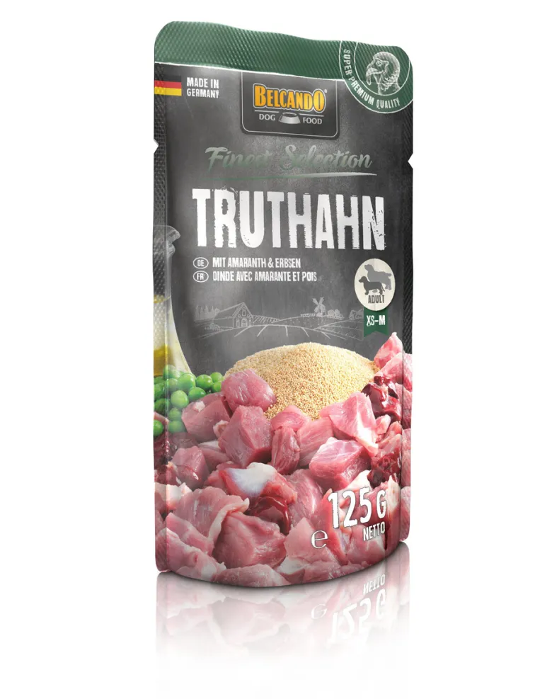 BELCANDO Finest Selection Tacchino, amaranto e piselli 125 g di cibo umido per cani