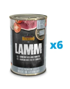 BELCANDO Super Premium Agnello, riso e pomodoro 6 x 400g cibo umido per cani