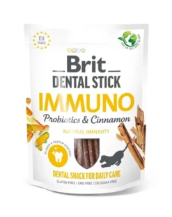 BRIT Dental Stick Immuno probiotici e cannella 251 g snack dentale per cani che supporta il sistema immunitario