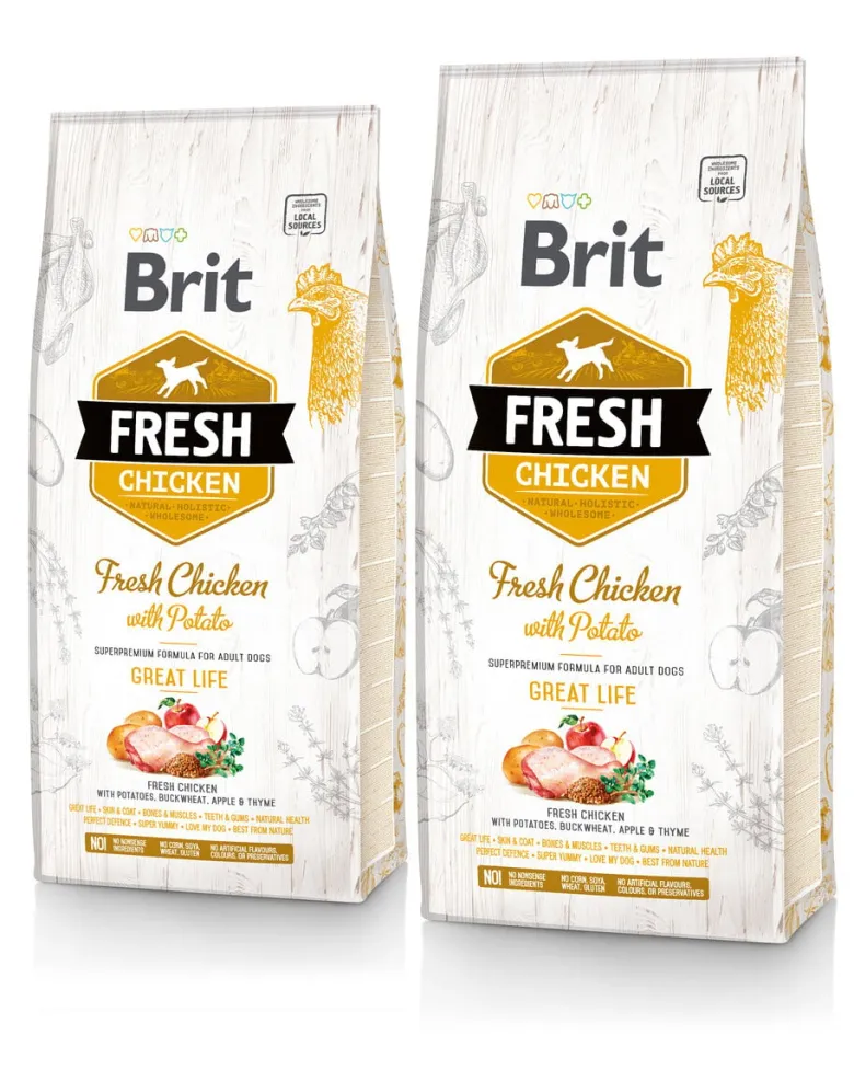 BRIT Fresh chicken with potato adult great life 24 kg (2 x 12 kg)