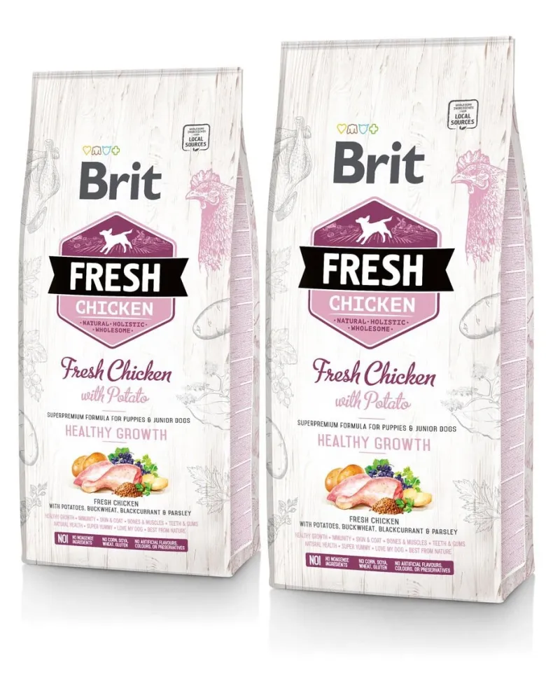BRIT Fresh chicken with potato puppy healthy growth 24 kg (2 x 12 kg)
