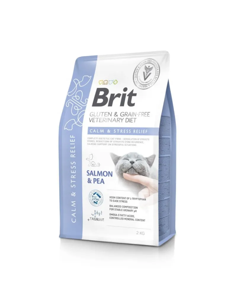 BRIT Grain Free Veterinary Diets Cat Calm Stress Relief Salmon Pea 2 kg