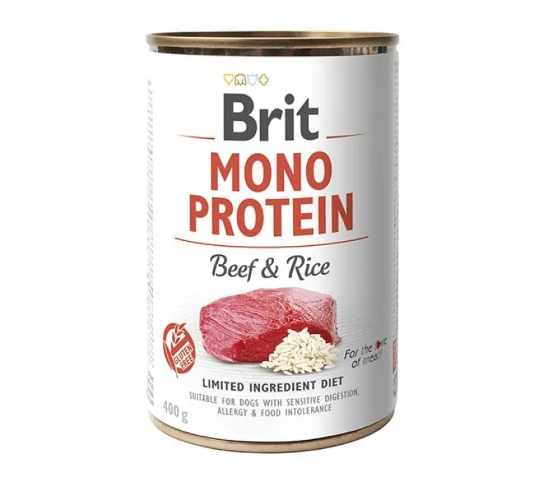 BRIT Mono Protein Beef & Rice 6 x 400g alimento monoproteico com manzo e riso