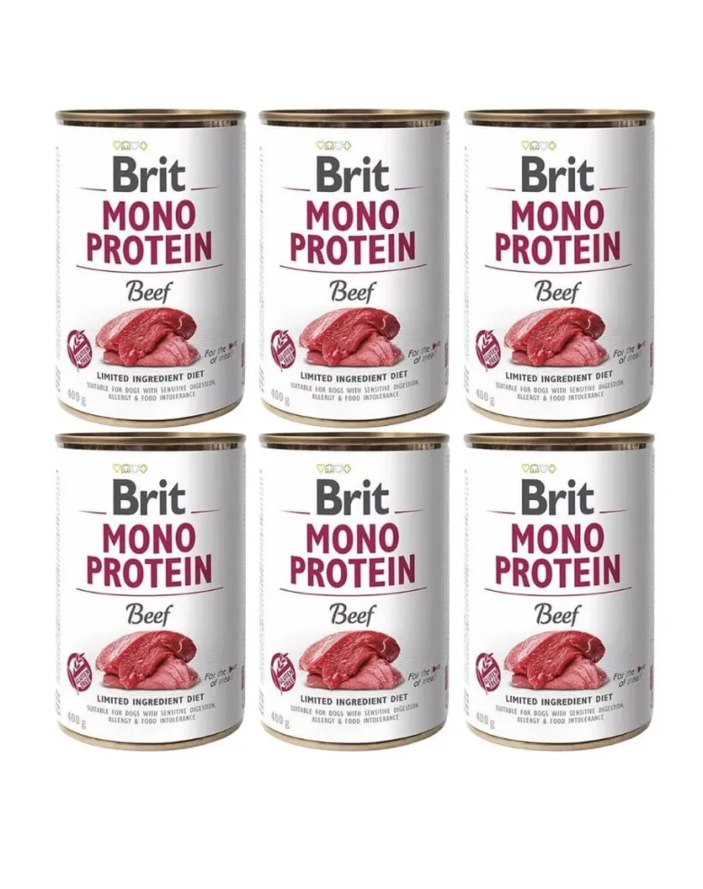 BRIT Mono Protein Beef 6 x 400g alimento monoproteico con manzo