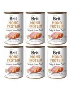 BRIT Mono Protein Turkey & Sweet Potato 6 x 400g alimento monoproteico con tacchino e patate dolci