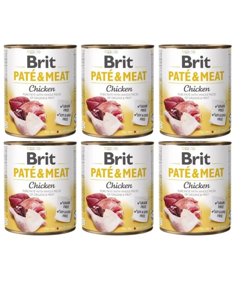 BRIT Pate&Meat chicken 6 x 800g paté di pollo per cani