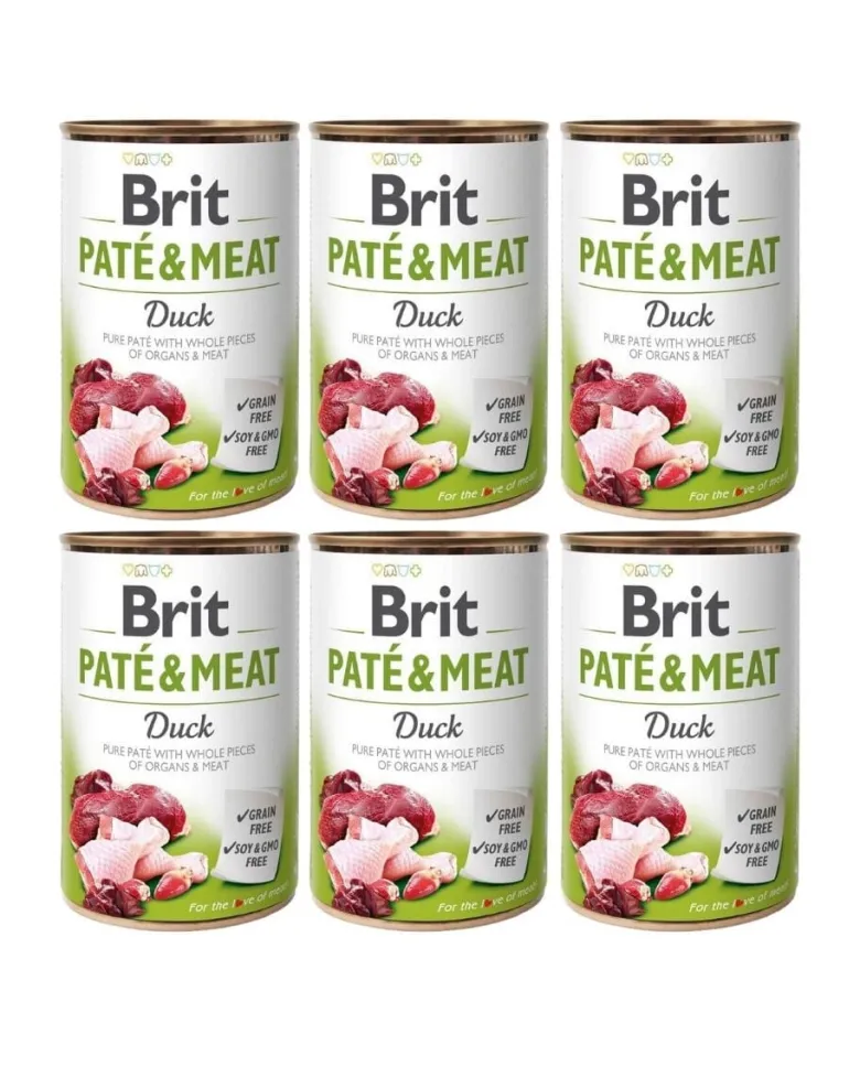 BRIT Pate&Meat duck 6 x 400g paté d'anatra per cani