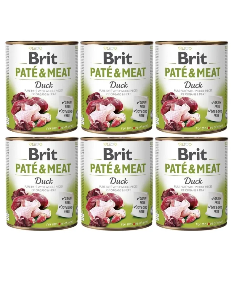 BRIT Pate&Meat duck 6 x 800g paté d'anatra per cani