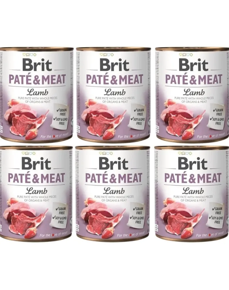 BRIT Pate&Meat Lamb 6 x 800g paté di agnello per cani