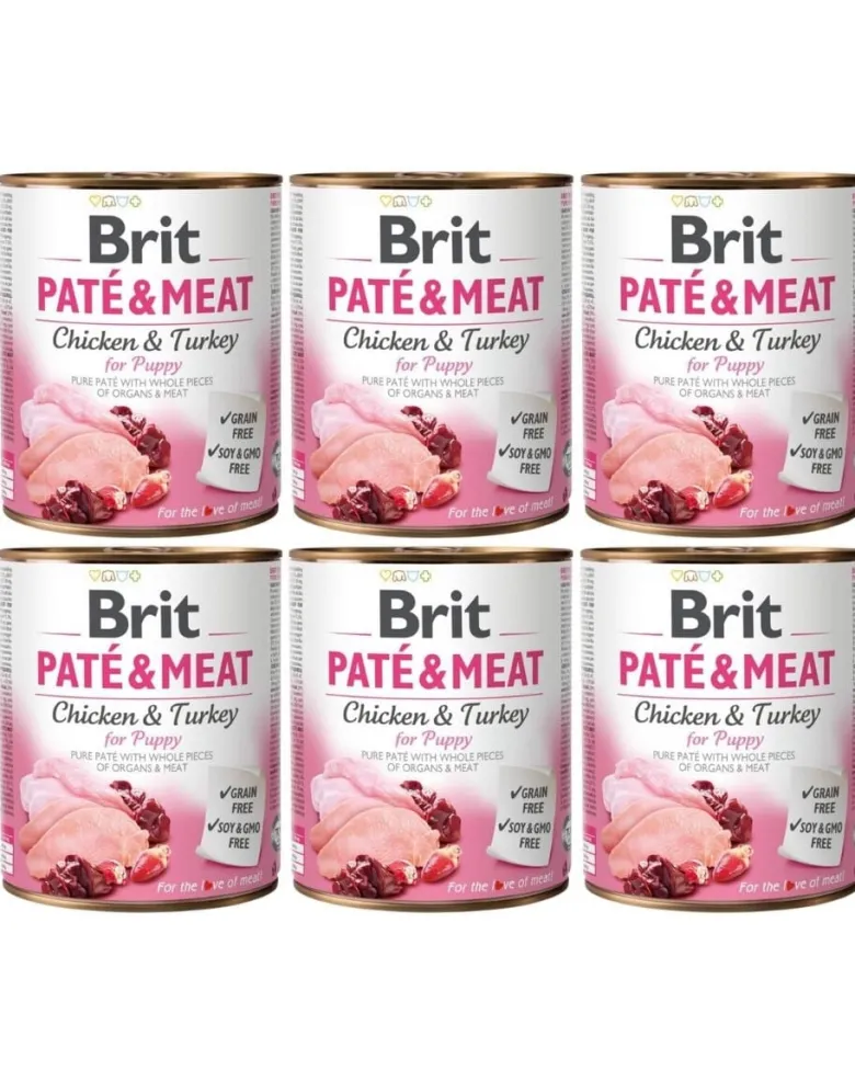 BRIT Pate&Meat puppy 6 x 800g paté per cuccioli