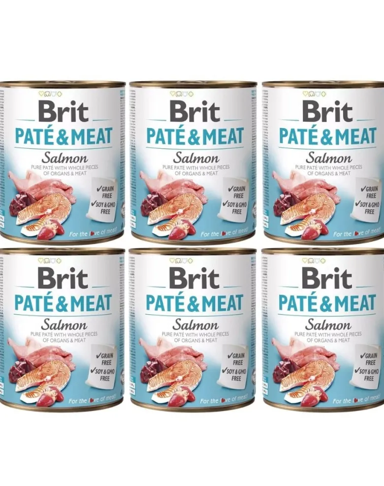 BRIT Pate&Meat salmon 6 x 800g paté con salmone per cani