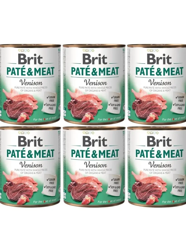 BRIT Pate&Meat venison 6 x 800g paté con selvaggina per cani