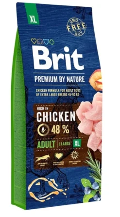 BRIT Premium By Nature Adult Extra Large XL 15kg + cibo umido con tacchino 6 x 400g