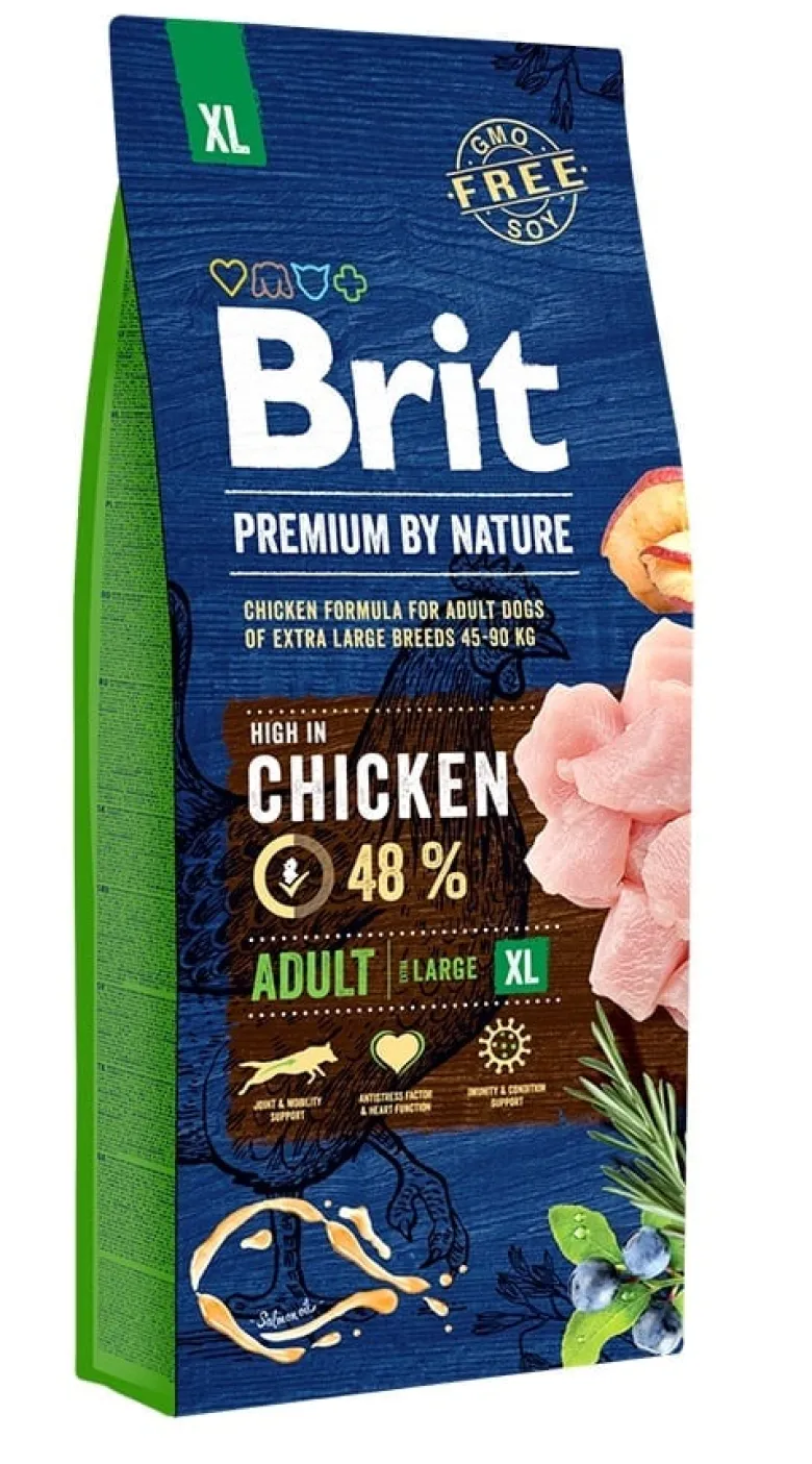 BRIT Premium By Nature Adult Extra Large XL 15kg + cibo umido con tacchino 6 x 400g