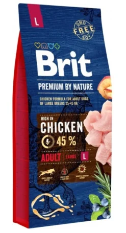 BRIT Premium By Nature Adult Large L 15 kg + mokra karma z indykiem 6x400 g